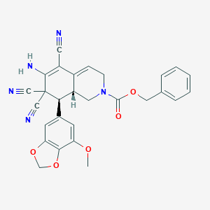 benzyl 6-amino-5,7,7-tricyano-8-(7-methoxy-1,3-benzodioxol-5-yl)-3,7,8,8a-tetrahydro-2(1H)-isoquinolinecarboxylate