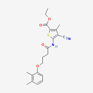 molecular formula C21H24N2O4S B4594160 4-氰基-5-{[4-(2,3-二甲基苯氧基)丁酰基]氨基}-3-甲基-2-噻吩甲酸乙酯 