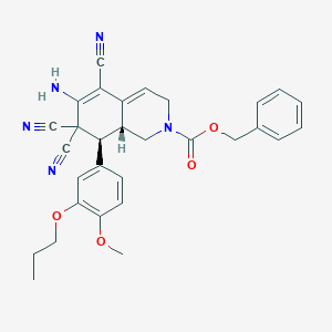 molecular formula C30H29N5O4 B459417 benzyl 6-amino-5,7,7-tricyano-8-(4-methoxy-3-propoxyphenyl)-3,7,8,8a-tetrahydro-2(1H)-isoquinolinecarboxylate CAS No. 500218-96-2