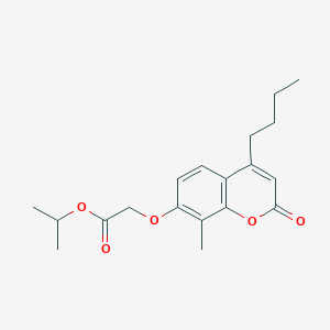 molecular formula C19H24O5 B4594187 PROPAN-2-YL 2-[(4-BUTYL-8-METHYL-2-OXO-2H-CHROMEN-7-YL)OXY]ACETATE 