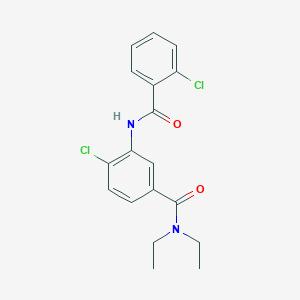 molecular formula C18H18Cl2N2O2 B4594195 4-chloro-3-{[(2-chlorophenyl)carbonyl]amino}-N,N-diethylbenzamide 