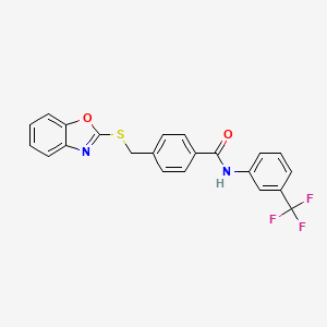 molecular formula C22H15F3N2O2S B4594206 4-[(1,3-苯并恶唑-2-硫代)甲基]-N-[3-(三氟甲基)苯基]苯甲酰胺 