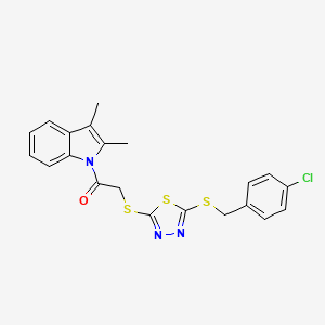 2-({5-[(4-chlorobenzyl)sulfanyl]-1,3,4-thiadiazol-2-yl}sulfanyl)-1-(2,3-dimethyl-1H-indol-1-yl)ethanone