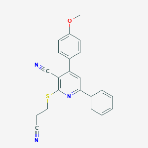 molecular formula C22H17N3OS B459422 2-[(2-Cyanoethyl)sulfanyl]-4-(4-methoxyphenyl)-6-phenylnicotinonitrile CAS No. 354554-63-5