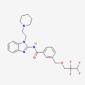 molecular formula C25H28F4N4O2 B4594229 N-{1-[2-(1-哌啶基)乙基]-1H-苯并咪唑-2-基}-3-[(2,2,3,3-四氟丙氧基)甲基]苯甲酰胺 