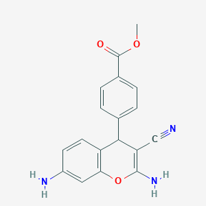 molecular formula C18H15N3O3 B459424 methyl 4-(2,7-diamino-3-cyano-4H-chromen-4-yl)benzoate CAS No. 354554-78-2