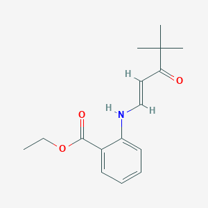 ethyl 2-[(4,4-dimethyl-3-oxo-1-penten-1-yl)amino]benzoate