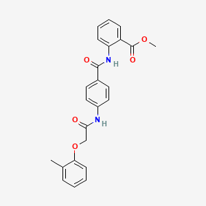 molecular formula C24H22N2O5 B4594264 2-[(4-{[(2-甲基苯氧基)乙酰]氨基}苯甲酰)氨基]苯甲酸甲酯 