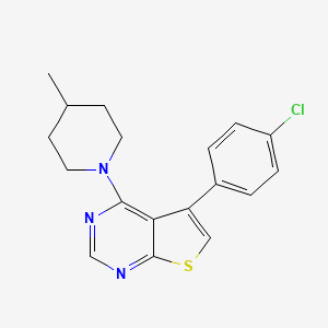 molecular formula C18H18ClN3S B4594278 5-(4-氯苯基)-4-(4-甲基-1-哌啶基)噻吩并[2,3-d]嘧啶 