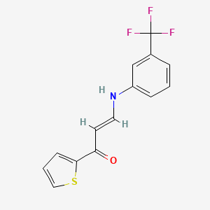 molecular formula C14H10F3NOS B4594286 (E)-1-thiophen-2-yl-3-[3-(trifluoromethyl)anilino]prop-2-en-1-one 