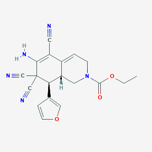 ethyl 6-amino-5,7,7-tricyano-8-(3-furyl)-3,7,8,8a-tetrahydro-2(1H)-isoquinolinecarboxylate