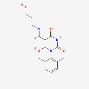 5-{[(3-hydroxypropyl)amino]methylene}-1-mesityl-2,4,6(1H,3H,5H)-pyrimidinetrione