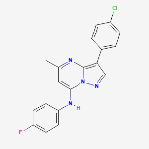 molecular formula C19H14ClFN4 B4594303 3-(4-氯苯基)-N-(4-氟苯基)-5-甲基吡唑并[1,5-a]嘧啶-7-胺 