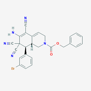 benzyl 6-amino-8-(3-bromophenyl)-5,7,7-tricyano-3,7,8,8a-tetrahydro-2(1H)-isoquinolinecarboxylate