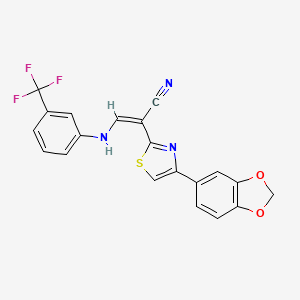 (2Z)-2-[4-(2H-1,3-Benzodioxol-5-YL)-1,3-thiazol-2-YL]-3-{[3-(trifluoromethyl)phenyl]amino}prop-2-enenitrile