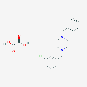 molecular formula C20H27ClN2O4 B4594346 1-[(3-Chlorophenyl)methyl]-4-(cyclohex-3-en-1-ylmethyl)piperazine;oxalic acid 