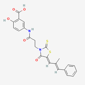 molecular formula C23H20N2O5S2 B4594353 2-羟基-5-({3-[5-(2-甲基-3-苯基-2-丙烯-1-亚甲基)-4-氧代-2-硫代-1,3-噻唑烷-3-基]丙酰}氨基)苯甲酸 