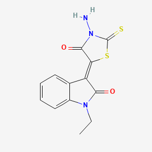 3-(3-amino-4-oxo-2-thioxo-1,3-thiazolidin-5-ylidene)-1-ethyl-1,3-dihydro-2H-indol-2-one