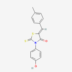 molecular formula C17H13NO2S2 B4594376 3-(4-hydroxyphenyl)-5-(4-methylbenzylidene)-2-thioxo-1,3-thiazolidin-4-one 