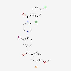 molecular formula C25H20BrCl2FN2O3 B4594410 1-[4-(3-BROMO-4-METHOXYBENZOYL)-2-FLUOROPHENYL]-4-(2,4-DICHLOROBENZOYL)PIPERAZINE 