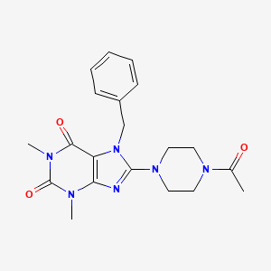 8-(4-acetylpiperazin-1-yl)-7-benzyl-1,3-dimethyl-3,7-dihydro-1H-purine-2,6-dione