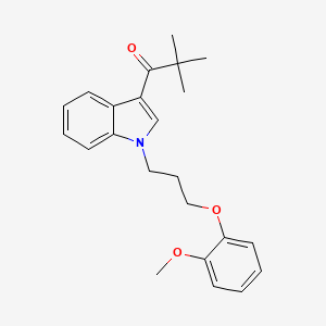 molecular formula C23H27NO3 B4594430 1-{1-[3-(2-methoxyphenoxy)propyl]-1H-indol-3-yl}-2,2-dimethylpropan-1-one 