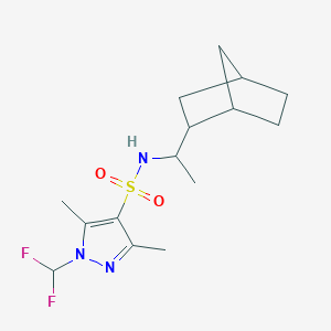 molecular formula C15H23F2N3O2S B4594434 N~4~-(1-BICYCLO[2.2.1]HEPT-2-YLETHYL)-1-(DIFLUOROMETHYL)-3,5-DIMETHYL-1H-PYRAZOLE-4-SULFONAMIDE 