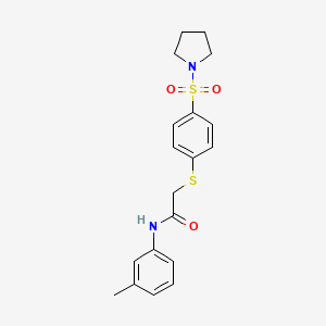 N-(3-methylphenyl)-2-{[4-(1-pyrrolidinylsulfonyl)phenyl]thio}acetamide