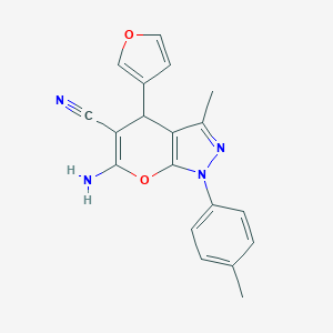 molecular formula C19H16N4O2 B459444 6-Amino-4-(3-furyl)-3-methyl-1-(4-methylphenyl)-1,4-dihydropyrano[2,3-c]pyrazole-5-carbonitrile CAS No. 354554-96-4