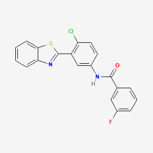 molecular formula C20H12ClFN2OS B4594453 N-[3-(1,3-benzothiazol-2-yl)-4-chlorophenyl]-3-fluorobenzamide 