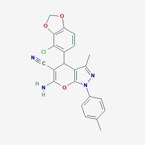 6-Amino-4-(4-chloro-1,3-benzodioxol-5-yl)-3-methyl-1-(4-methylphenyl)-1,4-dihydropyrano[2,3-c]pyrazole-5-carbonitrile