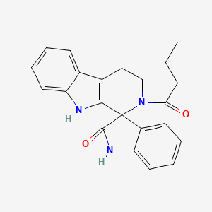 molecular formula C22H21N3O2 B4594472 2-丁酰-2,3,4,9-四氢螺[β-咔啉-1,3'-吲哚]-2'(1'H)-酮 