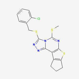 3-[(2-chlorobenzyl)thio]-5-(methylthio)-9,10-dihydro-8H-cyclopenta[4,5]thieno[3,2-e][1,2,4]triazolo[4,3-c]pyrimidine