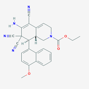 ethyl (8S,8aR)-6-amino-5,7,7-tricyano-8-(4-methoxynaphthalen-1-yl)-1,3,8,8a-tetrahydroisoquinoline-2-carboxylate