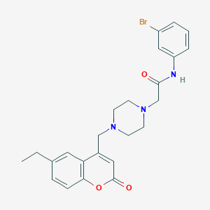 molecular formula C24H26BrN3O3 B4594498 N-(3-bromophenyl)-2-{4-[(6-ethyl-2-oxo-2H-chromen-4-yl)methyl]piperazin-1-yl}acetamide 