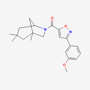 molecular formula C21H26N2O3 B4594504 [3-(3-Methoxyphenyl)-1,2-oxazol-5-yl](1,3,3-trimethyl-6-azabicyclo[3.2.1]oct-6-yl)methanone 