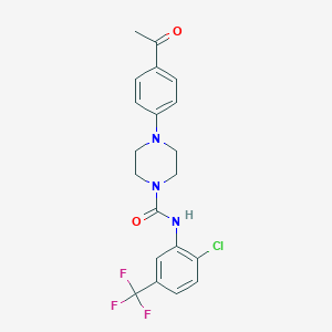 molecular formula C20H19ClF3N3O2 B4594516 4-(4-乙酰苯基)-N-[2-氯-5-(三氟甲基)苯基]-1-哌嗪甲酰胺 