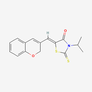 molecular formula C16H15NO2S2 B4594528 5-(2H-色烯-3-亚甲基)-3-异丙基-2-硫代-1,3-噻唑烷-4-酮 