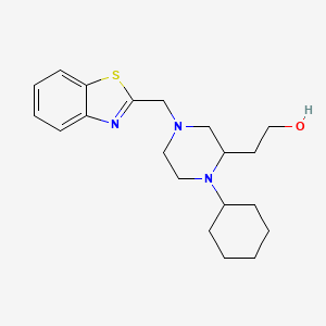 molecular formula C20H29N3OS B4594536 2-[4-(1,3-benzothiazol-2-ylmethyl)-1-cyclohexyl-2-piperazinyl]ethanol 