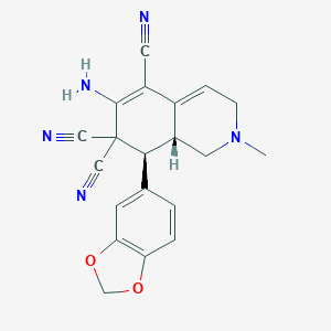 molecular formula C20H17N5O2 B459454 6-amino-8-(1,3-benzodioxol-5-yl)-2-methyl-2,3,8,8a-tetrahydro-5,7,7(1H)-isoquinolinetricarbonitrile 