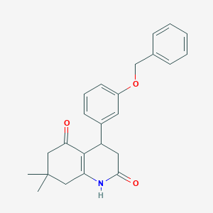 molecular formula C24H25NO3 B4594540 4-[3-(BENZYLOXY)PHENYL]-7,7-DIMETHYL-1,2,3,4,5,6,7,8-OCTAHYDROQUINOLINE-2,5-DIONE 