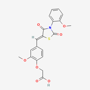 (2-methoxy-4-{(Z)-[3-(2-methoxyphenyl)-2,4-dioxo-1,3-thiazolidin-5-ylidene]methyl}phenoxy)acetic acid