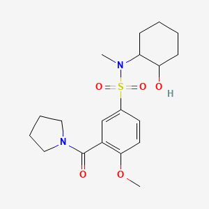 molecular formula C19H28N2O5S B4594573 N-(2-羟基环己基)-4-甲氧基-N-甲基-3-(1-吡咯烷基羰基)苯磺酰胺 