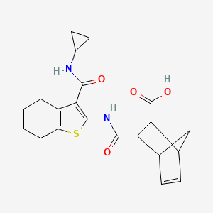 molecular formula C21H24N2O4S B4594576 3-[({3-[(环丙氨基)羰基]-4,5,6,7-四氢-1-苯并噻吩-2-基}氨基)羰基]双环[2.2.1]庚-5-烯-2-羧酸 