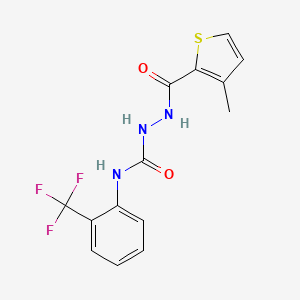 molecular formula C14H12F3N3O2S B4594579 2-[(3-methyl-2-thienyl)carbonyl]-N-[2-(trifluoromethyl)phenyl]hydrazinecarboxamide 