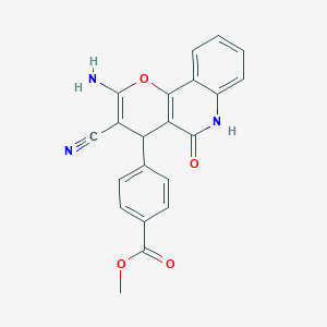 molecular formula C21H15N3O4 B459458 methyl 4-(2-amino-3-cyano-5-oxo-5,6-dihydro-4H-pyrano[3,2-c]quinolin-4-yl)benzoate 