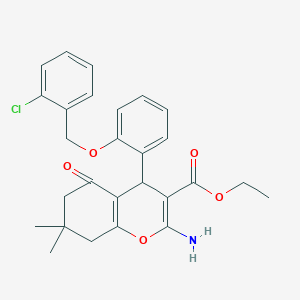 molecular formula C27H28ClNO5 B459460 ethyl 2-amino-4-[2-[(2-chlorophenyl)methoxy]phenyl]-7,7-dimethyl-5-oxo-6,8-dihydro-4H-chromene-3-carboxylate CAS No. 371132-90-0