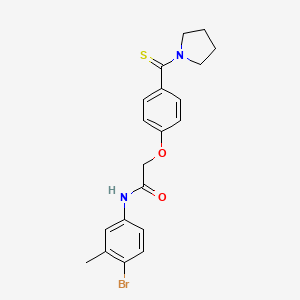 molecular formula C20H21BrN2O2S B4594608 N-(4-溴-3-甲基苯基)-2-[4-(1-吡咯烷基羰基硫代)苯氧基]乙酰胺 