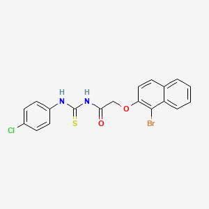 molecular formula C19H14BrClN2O2S B4594614 2-[(1-溴-2-萘基)氧基]-N-{[(4-氯苯基)氨基]碳硫代基}乙酰胺 