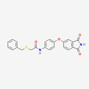 2-(benzylthio)-N-{4-[(1,3-dioxo-2,3-dihydro-1H-isoindol-5-yl)oxy]phenyl}acetamide